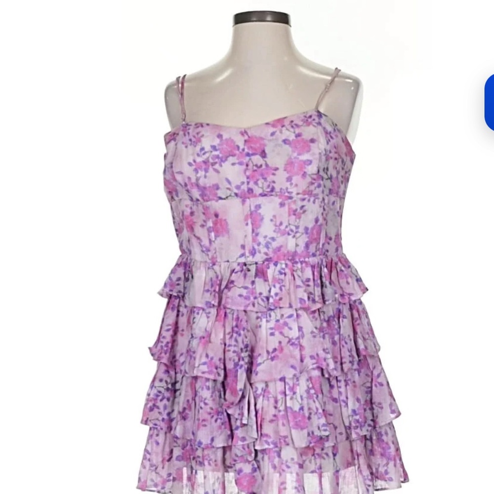 Bardot Purple Floral Mini Dress